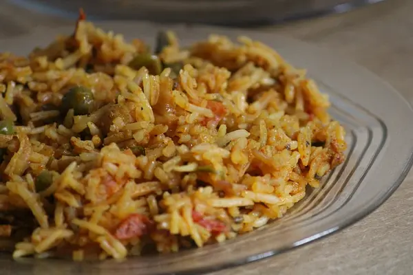 Close-up of vegetable biryani